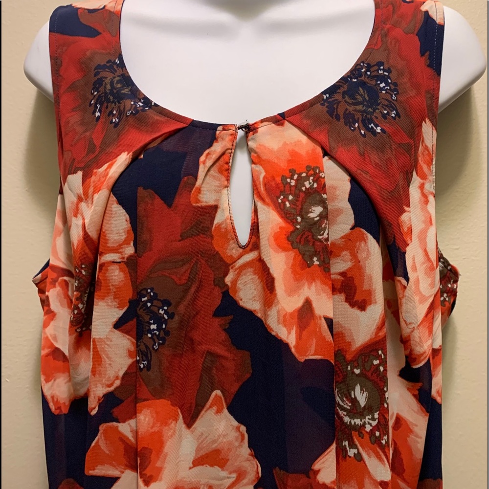 New York & Co Sheer Floral Blouse NWOT
